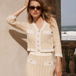 NWT. IORANE LOLA YELLOW JACKET Sweater Knit Top Cardigan